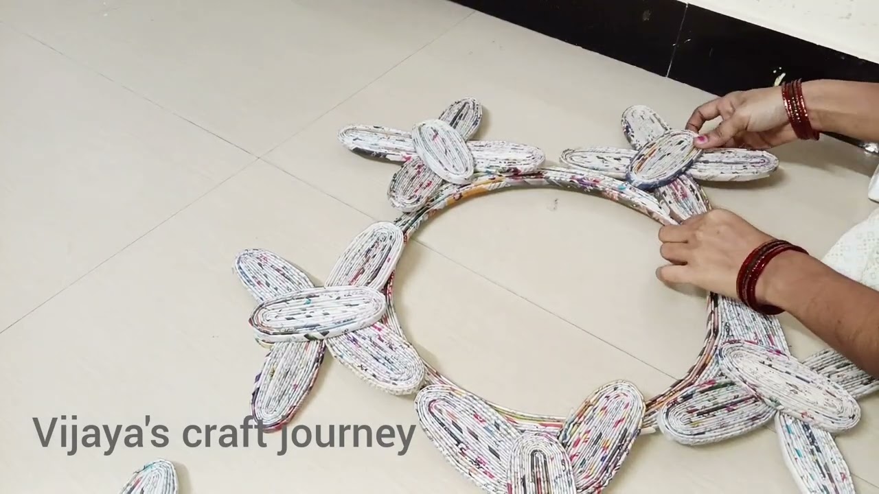 Butterfly wall decoration idea using with newspaper #walldecor @mycraftworld8423