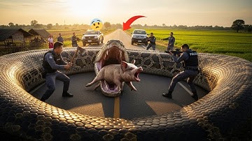 Courageous Rescue Team Fights Giant Python to Save Innocent Pig 🐍 | Epic True Farm Battle