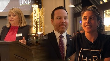 Elected officials and local businesses collaborating to find ways to revitalize Downtown Buffalo