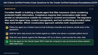 Get It Done Certified Claude Developer Foundations (CCDV-F) | Exam Q&A | Episode 7 (Q61-70)