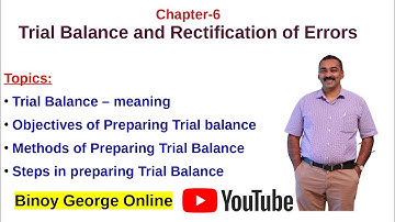 Accountancy - Trial Balance and Rectification of Errors- Classs-1 (Plus One Accountancy)