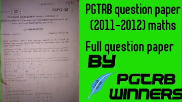 pgtrb maths question paper (2011-2012)