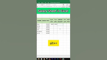 Create salary sheet in excel #shorts #youtubeshorts #msexcel #exceltutorial