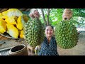 Yummy Durian Dessert Cooking Sticky Rice - Sticky Rice Dessert - Durian Eating - Cooking With Sros