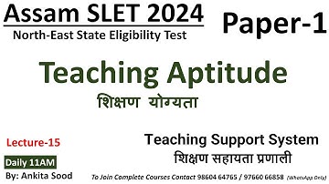 Teaching Support System of Teaching Aptitude for Assam SLET Paper 1 2024 | NESLET Paper 1