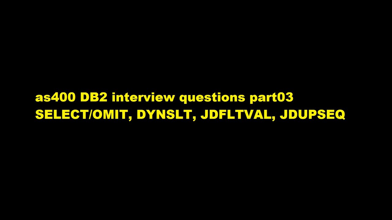 as400 DB2 interview questions part03 - YouTube