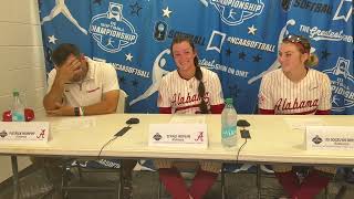 Alabama Softball Postgame Press Conference after beating Va Tech in NCAA Regionals