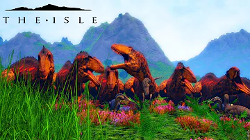 The Isle - ACROCANTHOSAURUS ARMY & REX PROGRESSION + REX SLAUGHTERING ( Early Accces Gameplay )