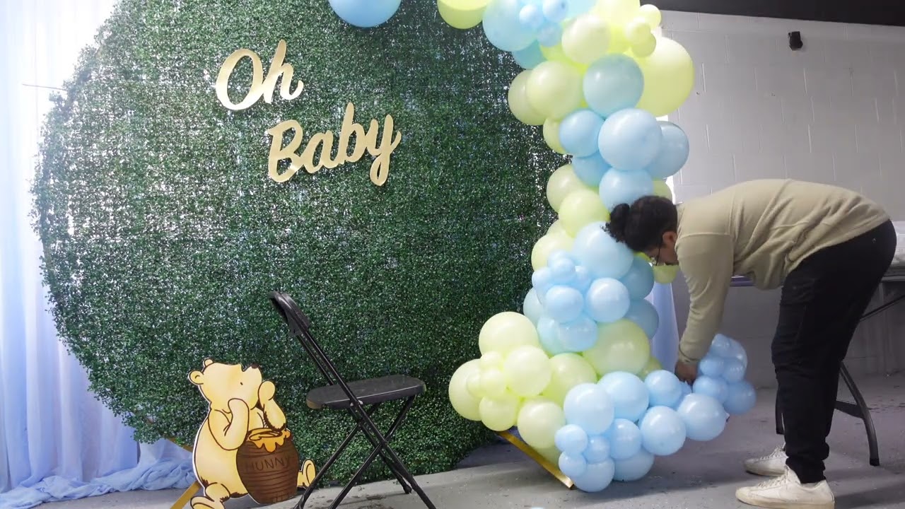 Winnie the Pooh Baby Shower setup