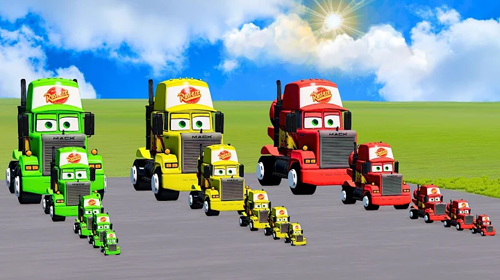 Big & Small Monster Truck VS Colorful Trap Portals in BeamNG.drive