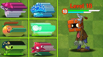 PVZ 2 Challenge - 100 Plants vs Brickhead Zombie Level 18 Custom Speed - Who Will Win?