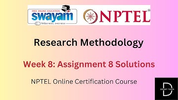 Research Methodology Week 8 Assignment Answers ||Jan 2024|| NPTEL