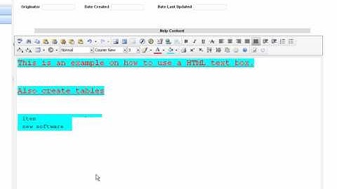 eBMS | HTML Textbox