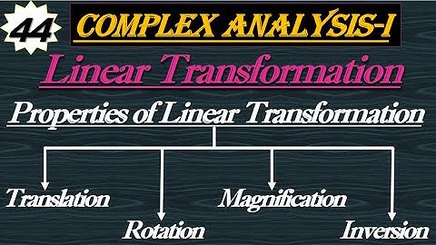 Lec#44||Linear Transformation and its properties||Translation,Rotation,Magnification and Inversion