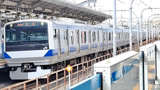 《E531系0番台基本10両 東大宮出場回送(臨時)》E531系0番台基本水ｶﾂK407編成が赤羽駅③を警笛を鳴らしながら通過！(回9552M)