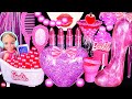 Asmr barbie desserts mukbang pink edible shower curtain combfrog eggs boba drinking sounds 