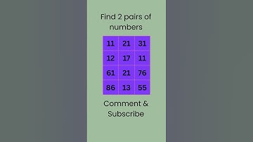 Can you find 2 pairs of numbers??? #braintestsolution #game #brainmasti #puzzle #maths #brainlearnin