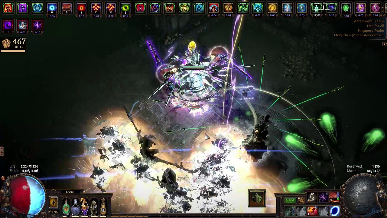 3.9 PoE HH, ILx4, Cast on Crit Ethereal Knives assassin map clear - YouTube
