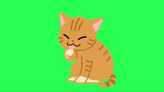 Cat And Kitten Animation Green Screen Cat Green Matte Chroma Key Sky Fx