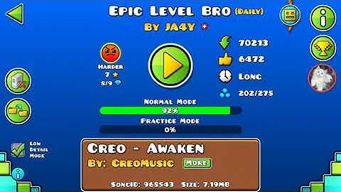 Daily level!  Epic Level Bro | Geometry dash!