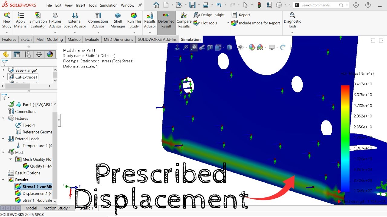 How to Apply Prescribed Displacement in Solidworks Simulation - YouTube