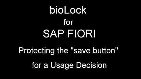 Fiori bioLock - Protecting SAP FIORI Functions with Biometric Re-authentication