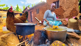 Traditional African Village Life: #cooking The Most Delicious Chicken Curry With Rice For Lunch