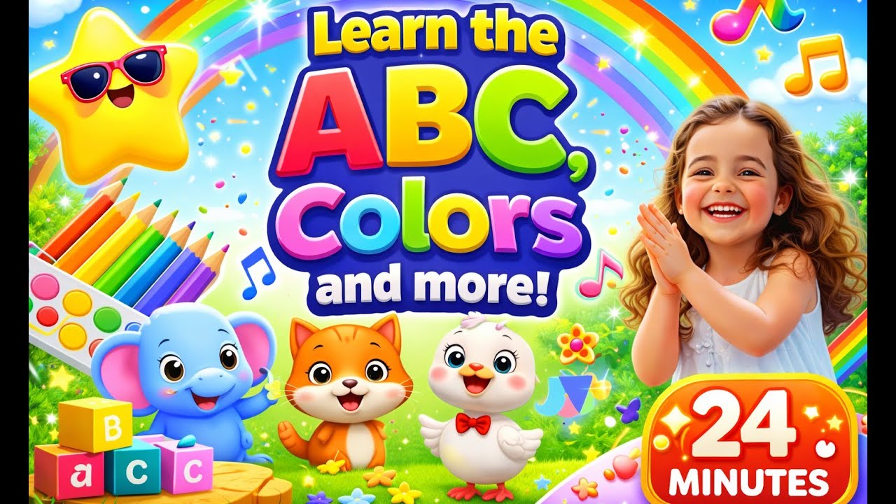 Best Learning Compilation for Kids 🎨🖐️🔤 ABC + Colors + Body Parts!