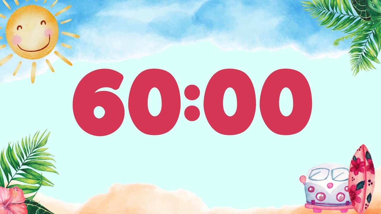 60-Minute Summer Timer 🌴 | 1 Hour Tropical Countdown with Music & Alarm ...