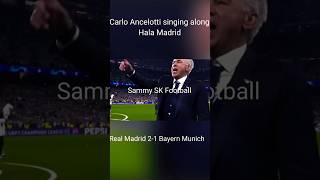 Carlo Ancelotti Singing Hala Madrid after Champions League Victory Real Madrid 2-1 Bayern Munich UCL