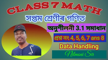 Class 7 Math Exe-3.1 Q Nos 4, 5, 6, 7 and 8 Solutions। অষ্টম শ্ৰেণীৰ গণিত অনুশীলনী 3.1 সমাধান।