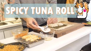 Spicy tuna roll 🔪 Cooking vlog