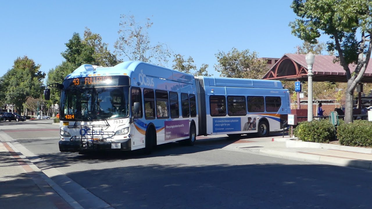 OCTA: 2016 New Flyer XN60 Artic CNG Route 43 Bus #7632 at