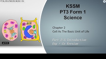 KSSM Form 1, Science, Ch 2 Cell as The Basic of Life, Part 2/3, En + 中