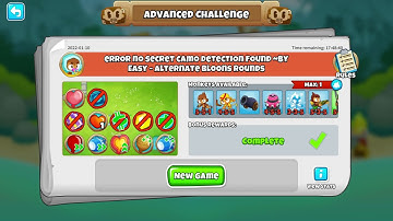 BTD6 Advanced Challenge | Error No Secret Camo Detection Found | January 10, 2022