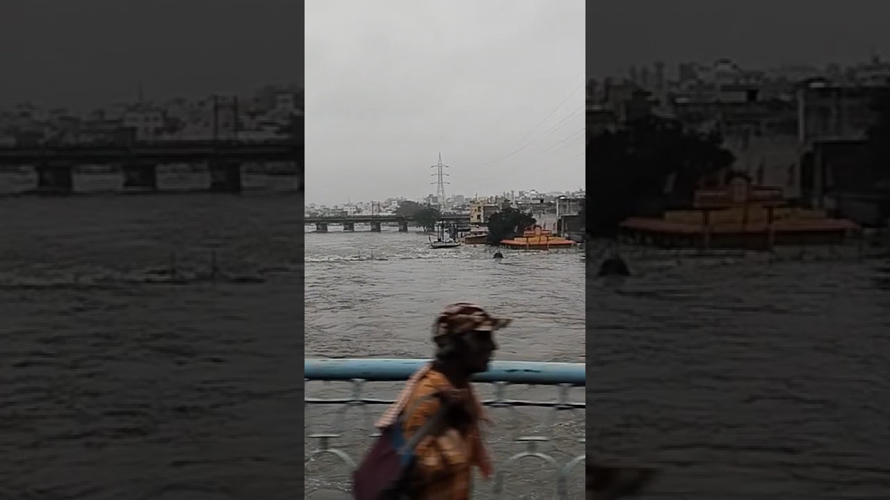Musi river floating on Chadarghat bridge 