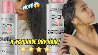 LOREAL EVER PURE GLOSSING 5 MIN LAMINATION MASK ON MY DRY HAIR/#haircare  #hairtransformation