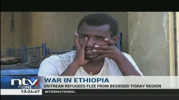 Eritrean refugees flee from besieged Tigray region in Ethiopia