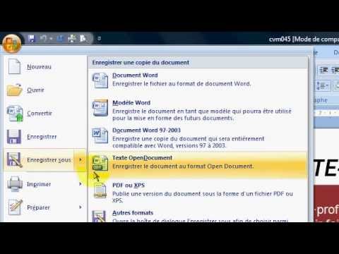 Convertir Son Cv Word 2007 Au Format Pdf Youtube