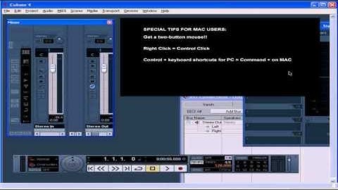 Cubase Video Tutorial - Lesson 03:  Mac Users