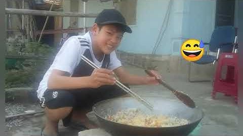 Làm nồi cơm rang thập cẩm khổng lồ | Ăn mừng 1000 subrice || Nhok Ken