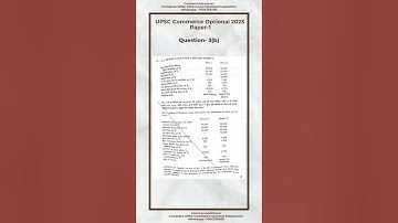 UPSC Commerce Optional 2023 Question Paper & Analysis -Paper-1 Part-A