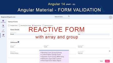 Part 32 - Reactive Form Array | Dynamic Form Group Using Array | Angular 14 Series | Form Validation