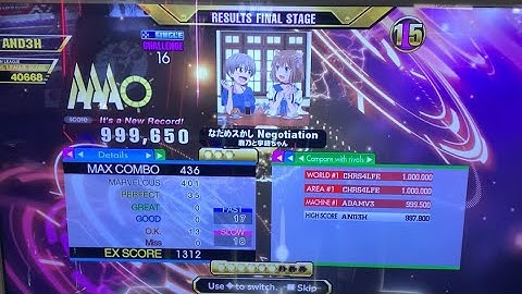 [DDR A3] Negotiation/Sugoi Dekai (CSP-16) 999,650 PFC