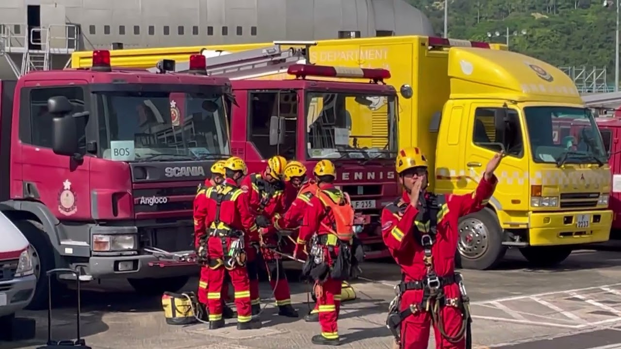 消防英雄救火又救人，將軍澳消防訓練拯救隊示範，TKO Fire department, firefighter training show