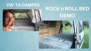 VW T4 Camper   Rock n Roll Bed Demo