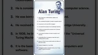 Alan Turing || 10 Lines On Alan Turing