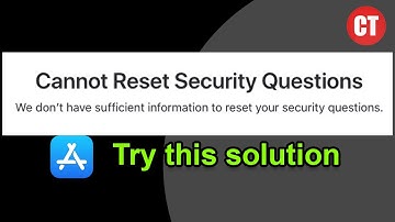 Cannot reset security questions insufficient information apple - Fixed | Computer Today