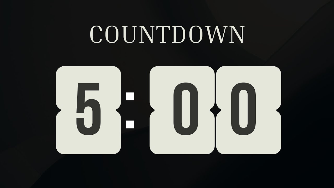 5-Minute Silent Countdown Timer with Gentle Alarm | Relaxing & Peaceful ...