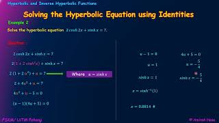2.2.1 Solving Hyperbolic Equation using Identities (example 1, 2, 3)